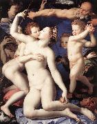 BRONZINO, Agnolo Venus, Cupide and the Time (Allegory of Lust) fg oil